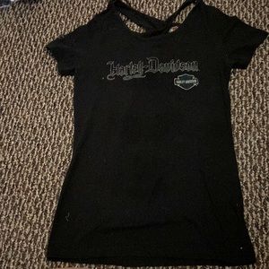 HARLEY DAVIDSON Black and blue top